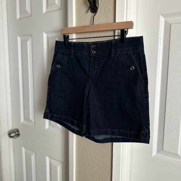 Gloria Vanderbilt Celine High Waist Navy Denim Short Size: 8 - Picture 8 of 8